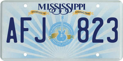 MS license plate AFJ823