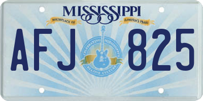 MS license plate AFJ825