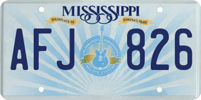 MS license plate AFJ826