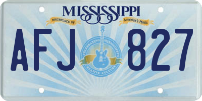 MS license plate AFJ827