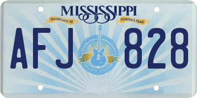 MS license plate AFJ828