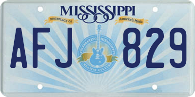MS license plate AFJ829