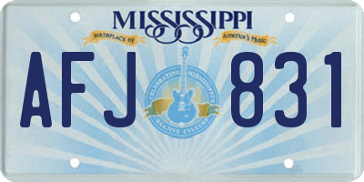 MS license plate AFJ831