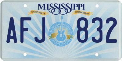 MS license plate AFJ832