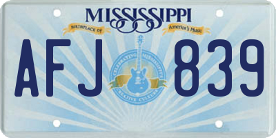 MS license plate AFJ839