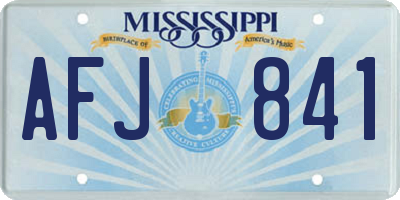 MS license plate AFJ841