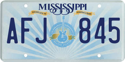 MS license plate AFJ845