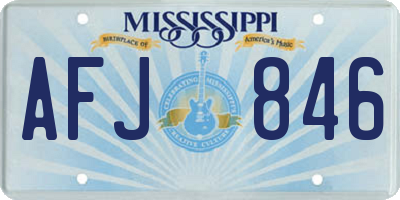 MS license plate AFJ846
