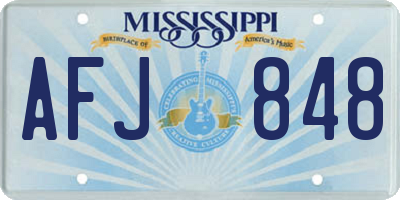 MS license plate AFJ848