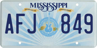 MS license plate AFJ849
