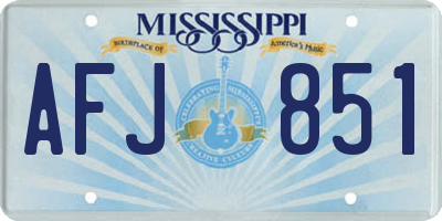 MS license plate AFJ851