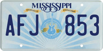 MS license plate AFJ853