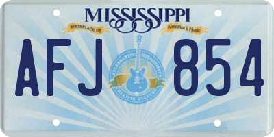 MS license plate AFJ854