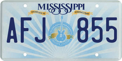 MS license plate AFJ855