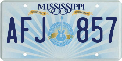 MS license plate AFJ857