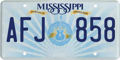 MS license plate AFJ858