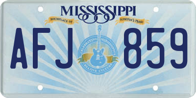MS license plate AFJ859