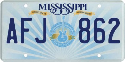 MS license plate AFJ862