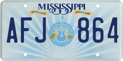 MS license plate AFJ864