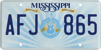 MS license plate AFJ865