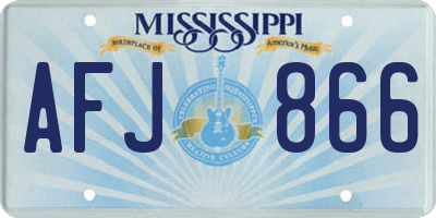 MS license plate AFJ866