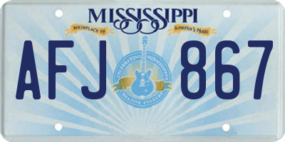 MS license plate AFJ867