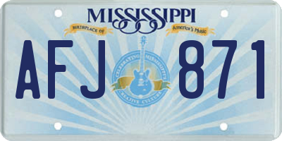 MS license plate AFJ871