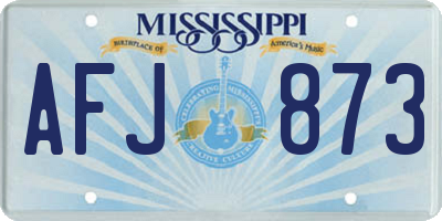 MS license plate AFJ873