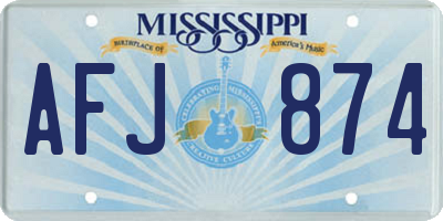 MS license plate AFJ874