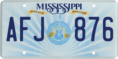 MS license plate AFJ876