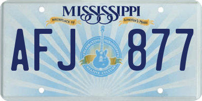 MS license plate AFJ877