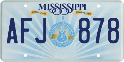 MS license plate AFJ878