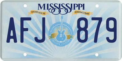 MS license plate AFJ879