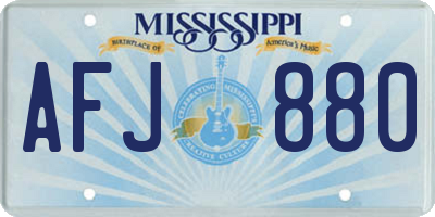 MS license plate AFJ880