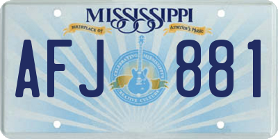 MS license plate AFJ881