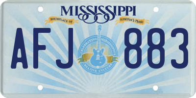 MS license plate AFJ883