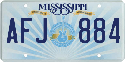 MS license plate AFJ884