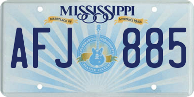 MS license plate AFJ885