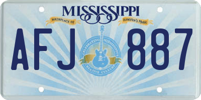 MS license plate AFJ887