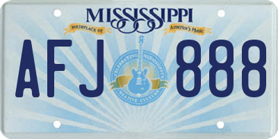 MS license plate AFJ888