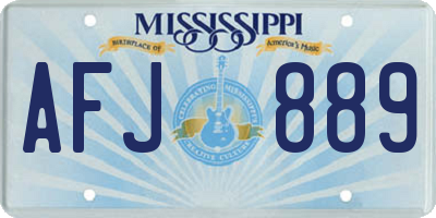 MS license plate AFJ889