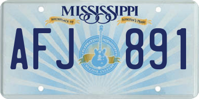 MS license plate AFJ891