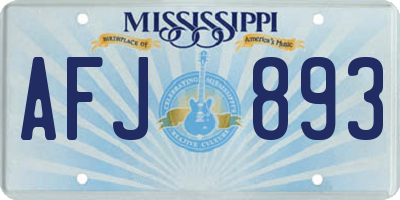 MS license plate AFJ893