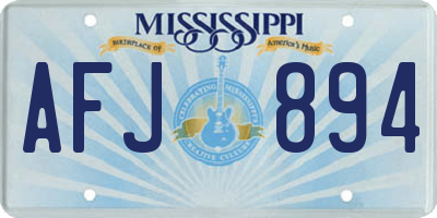 MS license plate AFJ894