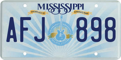 MS license plate AFJ898
