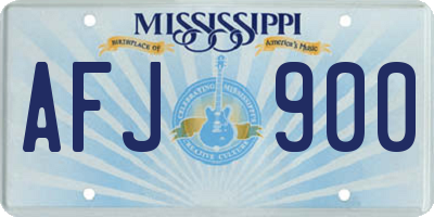MS license plate AFJ900