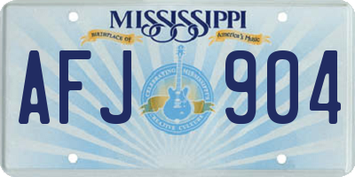 MS license plate AFJ904