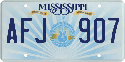MS license plate AFJ907