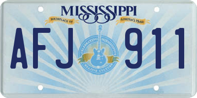 MS license plate AFJ911
