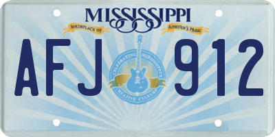 MS license plate AFJ912